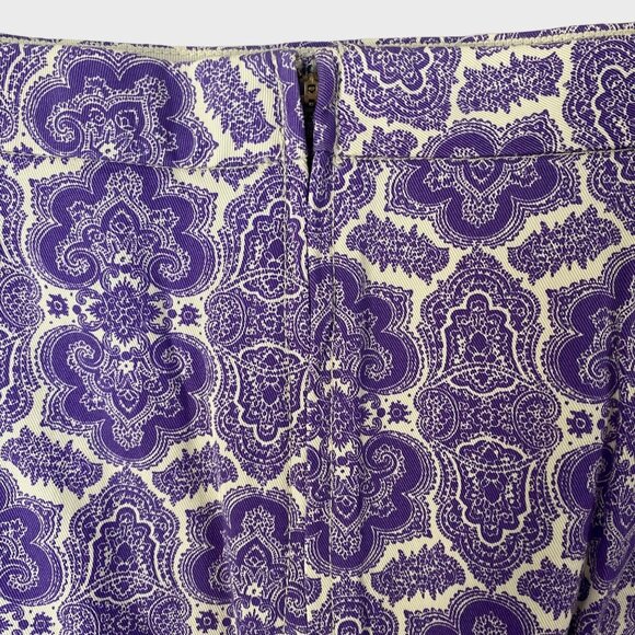 J.Crew Medallion Paisley No. 2 Pencil Skirt Purple Size 10 Knee Length New - Picture 5 of 12